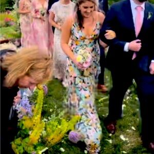 Floral Amur gown with cutouts